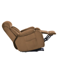 Power Lift Chair Recliner with Soft-Touch Fabric, reclined side view