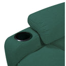 Green Power Lift Chair Armrest with Cupholder Closeup