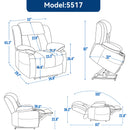 Blue Chenille Power Lift Recliner Chair, Heavy Duty Motion Mechanism with 8 - Point Vibration Massage and Lumbar Heating, USB and Type - C Ports, Stainless Steel Cup Holders - My Lift Chair