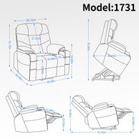 Blue Power Lift Recliner Chair with Vibration Massage and Lumbar Heat - My Lift Chair