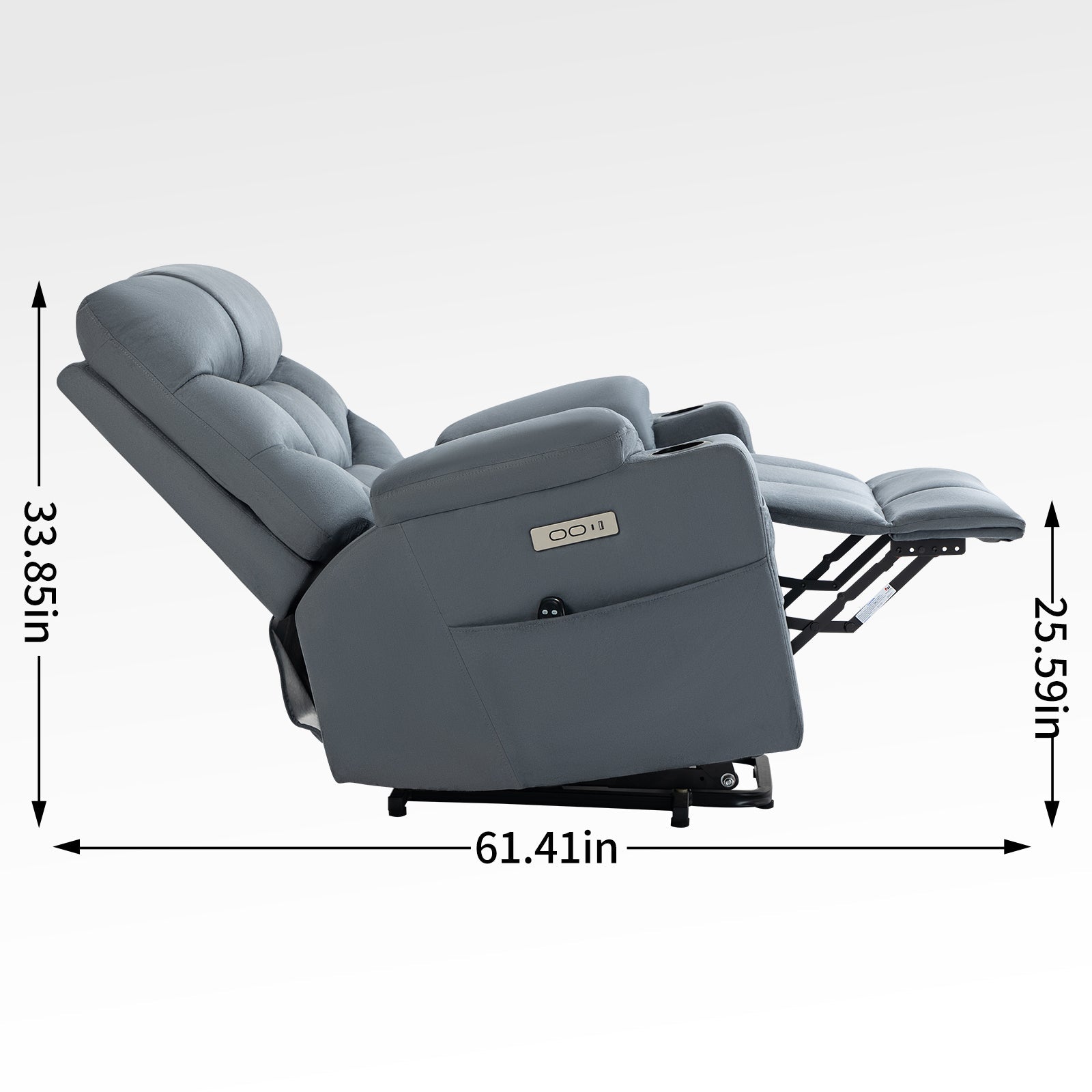 Blue Power Lift Recliner Chair with Vibration Massage and Lumbar Heat - My Lift Chair