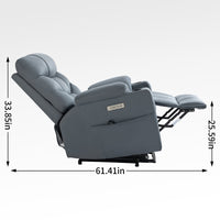 Blue Power Lift Recliner Chair with Vibration Massage and Lumbar Heat - My Lift Chair