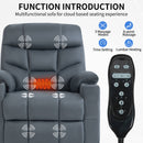 Blue Power Lift Recliner Chair with Vibration Massage and Lumbar Heat - My Lift Chair