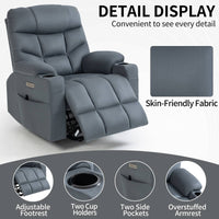 Blue Power Lift Recliner Chair with Vibration Massage and Lumbar Heat - My Lift Chair