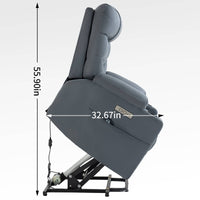 Blue Power Lift Recliner Chair with Vibration Massage and Lumbar Heat - My Lift Chair
