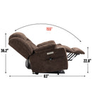 Brown Chenille Power Lift Recliner Chair, Heavy Duty Motion Mechanism with 8 - Point Vibration Massage and Lumbar Heating, USB and Type - C Ports, Stainless Steel Cup Holders - My Lift Chair
