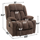 Brown Chenille Power Lift Recliner Chair, Heavy Duty Motion Mechanism with 8 - Point Vibration Massage and Lumbar Heating, USB and Type - C Ports, Stainless Steel Cup Holders - My Lift Chair
