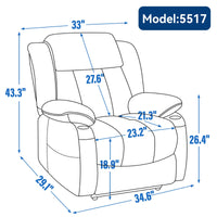 Brown Chenille Power Lift Recliner Chair, Heavy Duty Motion Mechanism with 8 - Point Vibration Massage and Lumbar Heating, USB and Type - C Ports, Stainless Steel Cup Holders - My Lift Chair