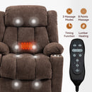 Brown Chenille Power Lift Recliner Chair, Heavy Duty Motion Mechanism with 8 - Point Vibration Massage and Lumbar Heating, USB and Type - C Ports, Stainless Steel Cup Holders - My Lift Chair