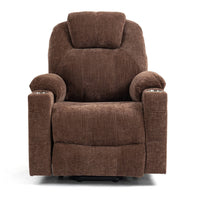 Brown Chenille Power Lift Recliner Chair, with Vibration Massage and Lumbar Heat - My Lift Chair