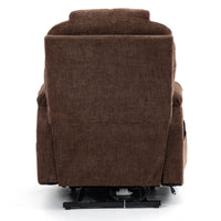 Brown Chenille Power Lift Recliner Chair, with Vibration Massage and Lumbar Heat - My Lift Chair
