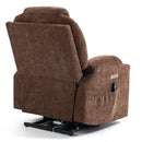 Brown Chenille Power Lift Recliner Chair, with Vibration Massage and Lumbar Heat - My Lift Chair