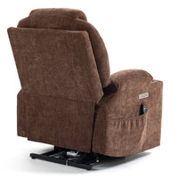Brown Chenille Power Lift Recliner Chair, with Vibration Massage and Lumbar Heat - My Lift Chair