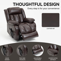 Brown Dual Motor Infinite Position Electric Medium size Power Lift Recliner Chair with 8 - Point Vibration Massage and Lumbar Heating - My Lift Chair