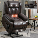 Brown Dual Motor Infinite Position Electric Medium size Power Lift Recliner Chair with 8 - Point Vibration Massage and Lumbar Heating - My Lift Chair