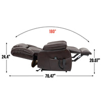 Brown Dual Motor Infinite Position Electric Medium size Power Lift Recliner Chair with 8 - Point Vibration Massage and Lumbar Heating - My Lift Chair