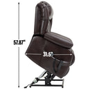 Brown Dual Motor Infinite Position Electric Medium size Power Lift Recliner Chair with 8 - Point Vibration Massage and Lumbar Heating - My Lift Chair