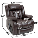 Brown Dual Motor Infinite Position Electric Medium size Power Lift Recliner Chair with 8 - Point Vibration Massage and Lumbar Heating - My Lift Chair