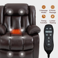 Brown Dual Motor Infinite Position Electric Medium size Power Lift Recliner Chair with 8 - Point Vibration Massage and Lumbar Heating - My Lift Chair