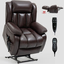 Brown Dual Motor Infinite Position Electric Medium size Power Lift Recliner Chair with 8 - Point Vibration Massage and Lumbar Heating - My Lift Chair
