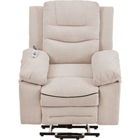 Beige Power Lift Chair Front Profile