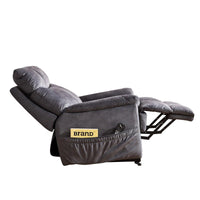 Power Reclining Lift Chair with Heat and Massage, Gray, reclined
