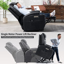 Power Lift Recliner Chair with Massage and Lumbar Heating, Black, single motor power lift and recline