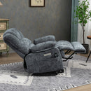 Blue Lift chair reclined side profile