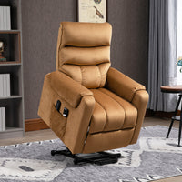 Velvet Touch Power Lift Recliner Chair with Vibration Massage, lifted angle, room view