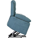 Blue Power Lift Chair Right Side Profile with Lift Extended