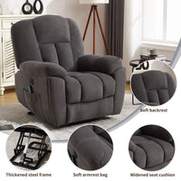 Infinite Position Power Lift Recliner with Heat and Massage, close up of features