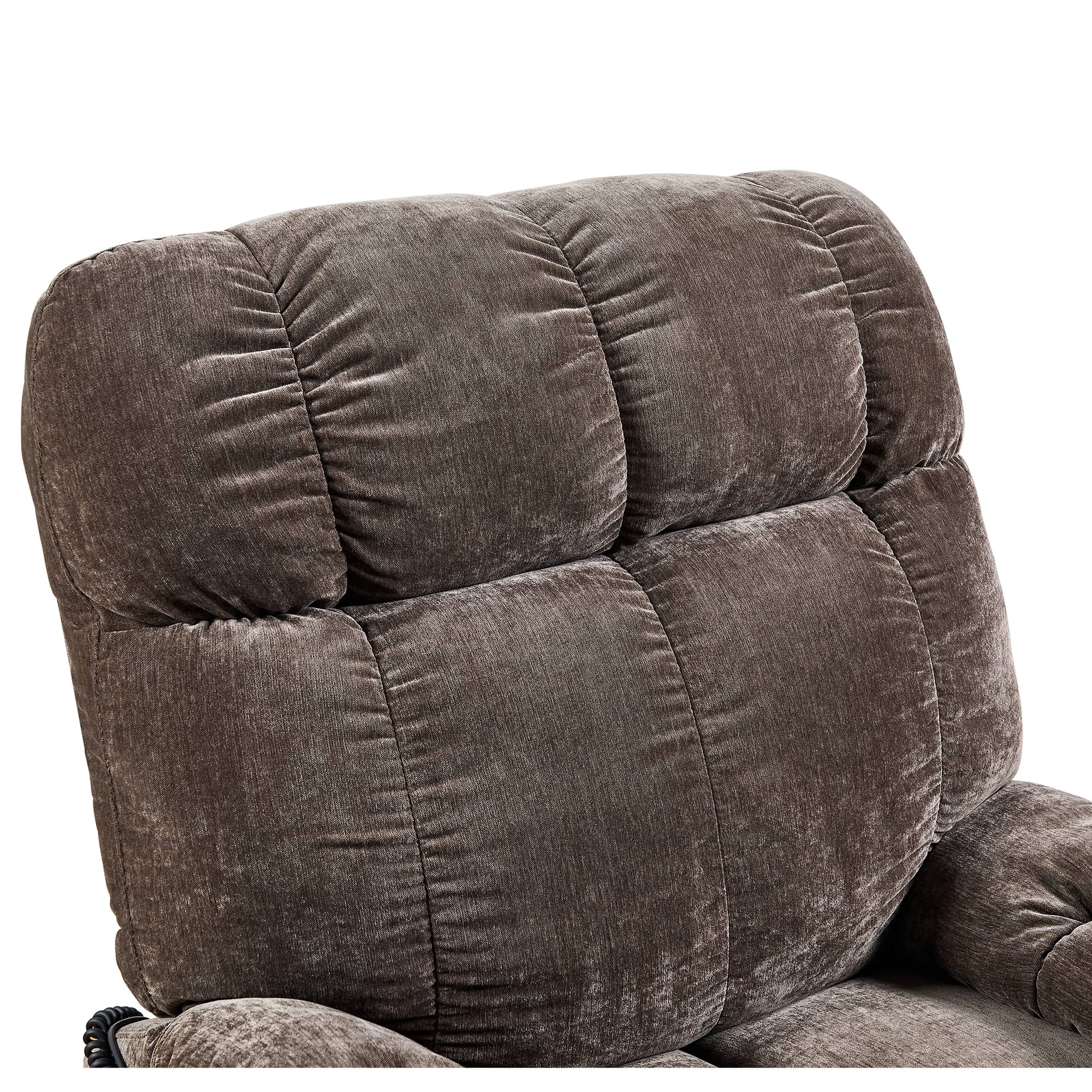 Infinite Position Lay Flat Power Lift Recliner Chair with Heat and Massage, Brown