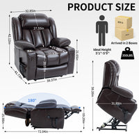Brown Leatheraire Lifting Chair, product measurements