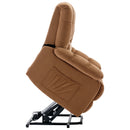 Light Brown Power Lift Chair Right Profile Lifted