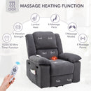 Gray Power Lift Chair Front Profile Massage and Heat Features