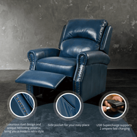 Lift Chair Recliner with Massage and Heat, Blue