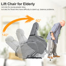 Power Lift Recliner Chair, Light Gray, recline and lift angles