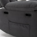 Gray Power Lift Chair closeup of right side pocket