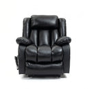 Black Leather Power Lift Recliner Chair, seated, front view