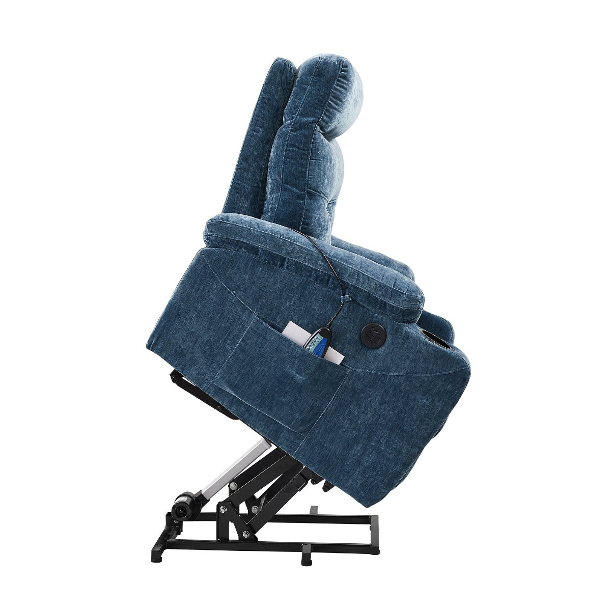 Liyasi Power Lift Recliner Chair with Massage and Heat, lifted side view - My Lift Chair