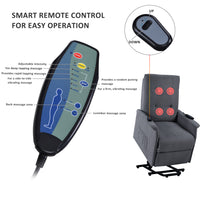 Power Lift Chair Recliner with Adjustable Massage, Dark Gray remotes