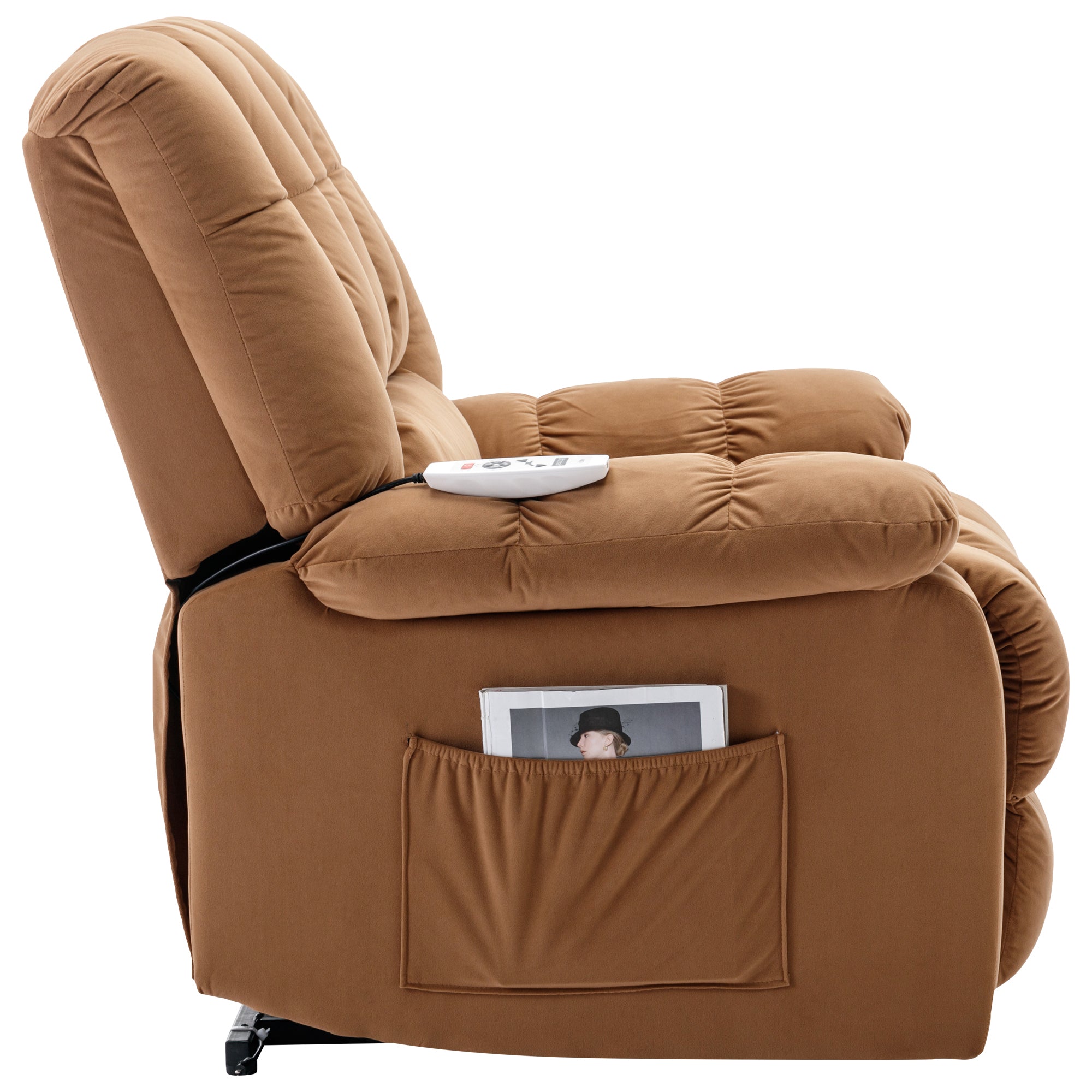Light Brown Power Lift Chair Right Profile