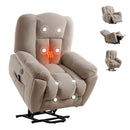 Infinite Position Power Lift Recliner with Heat and Massage, Beige, positions
