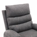 Overstuffed Large Power Lift Recliner with Massage and Heat, Gray, back rest