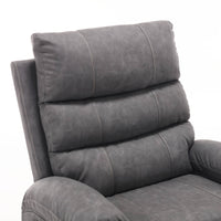 Overstuffed Large Power Lift Recliner with Massage and Heat, Gray, back rest