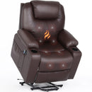 Premium Power Lift Recliner with 8-Point Massage and Heat, lifted angle
