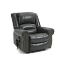 Grey Power Lift Recliner Chair with Heat, Massage, and Infinite Positioning, angle view seated