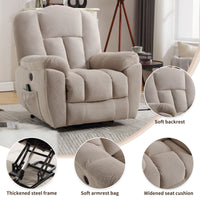 Infinite Position Power Lift Recliner with Heat and Massage, Beige, features
