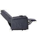Power Lift Chair Recliner with Adjustable Massage, Dark Gray  side view fully reclined