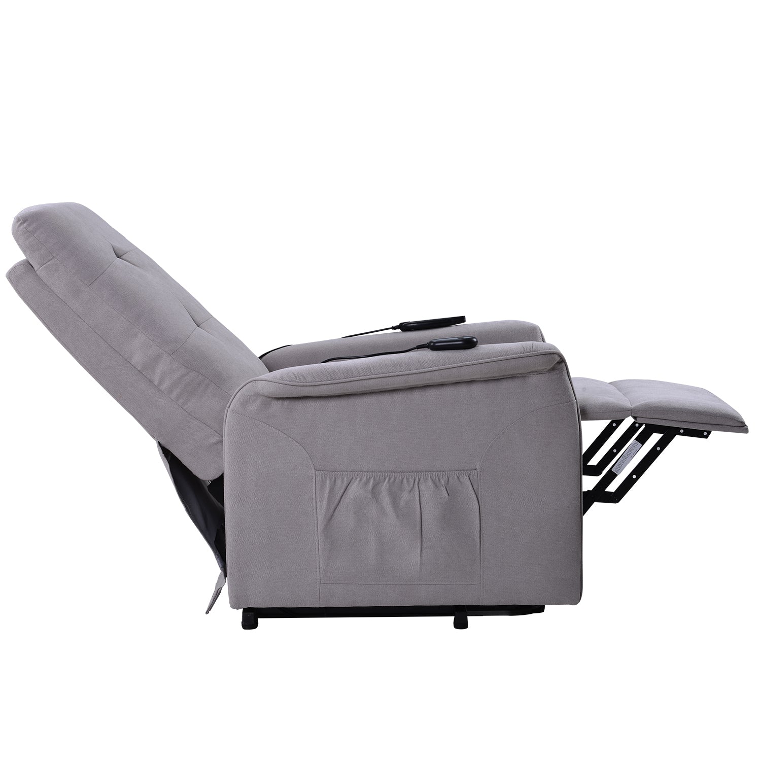 Power Lift Chair Recliner with Adjustable Massage, reclined side view